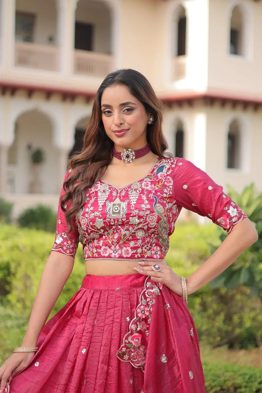Gold Crush Embroidered Lehenga Choli Set