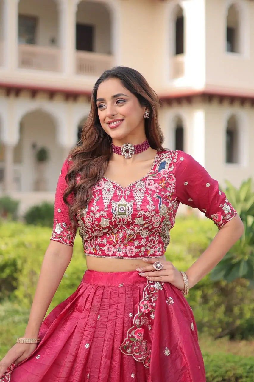 Gold Crush Embroidered Lehenga Choli Set