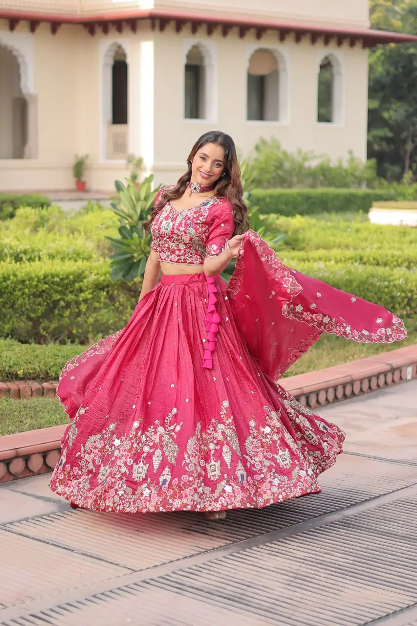 Gold Crush Embroidered Lehenga Choli Set