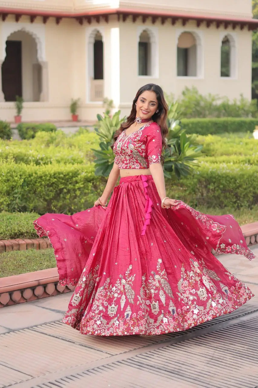 Gold Crush Embroidered Lehenga Choli Set