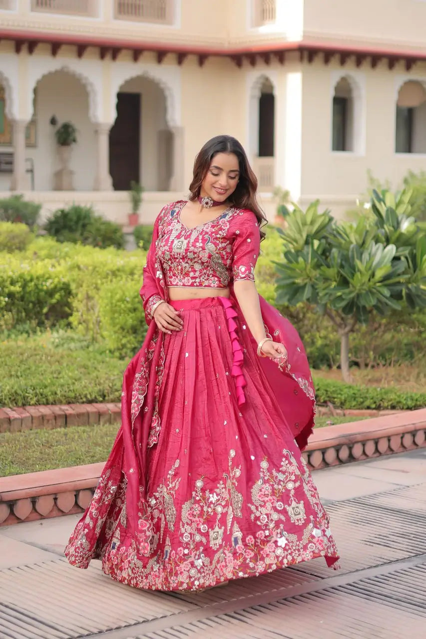 Gold Crush Embroidered Lehenga Choli Set