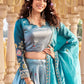 Gold Crush Embroidered Lehenga Choli Set with Dupatta