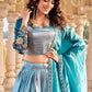 Gold Crush Embroidered Lehenga Choli Set with Dupatta