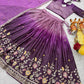 Gold Crush Embroidered Lehenga Choli Set with Dupatta