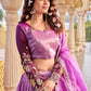 Gold Crush Embroidered Lehenga Choli Set with Dupatta