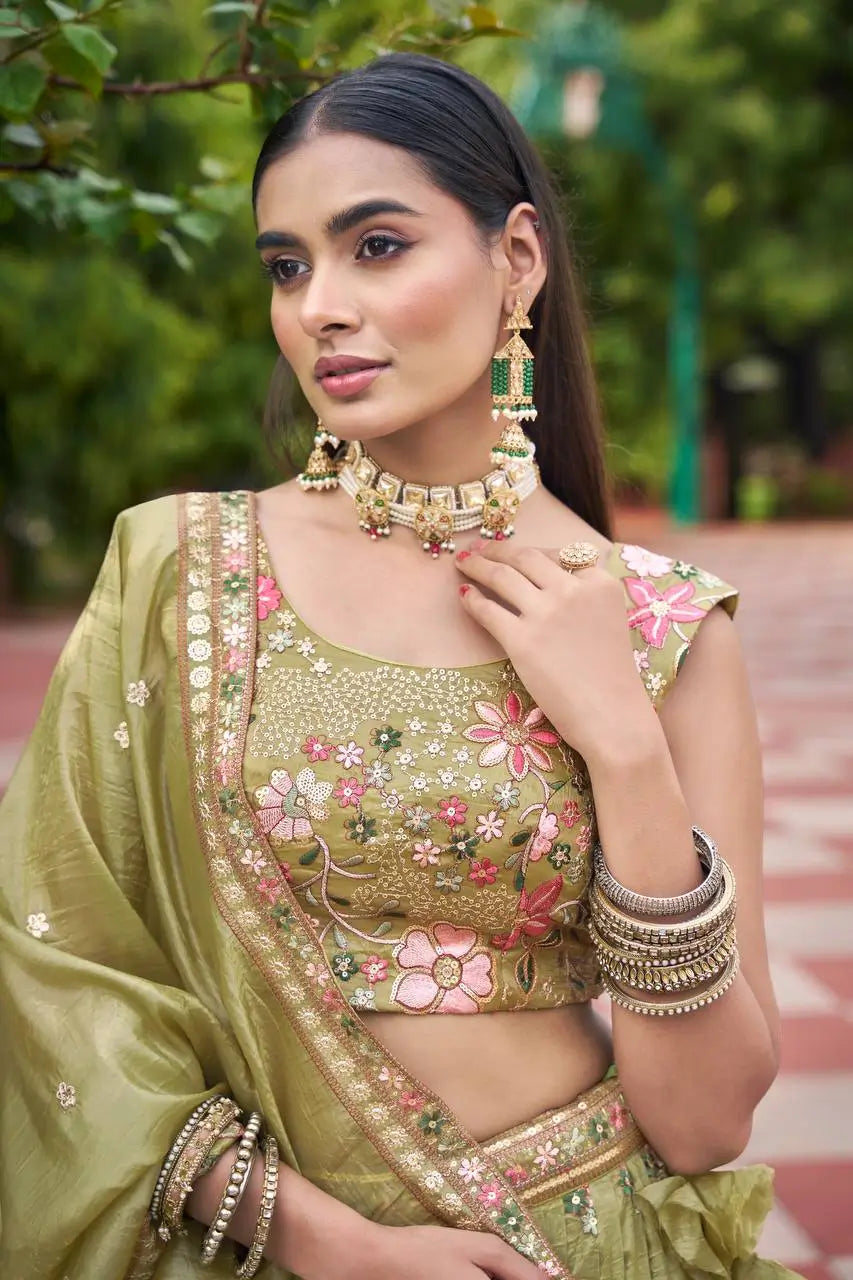 Gold Crush Embroidered Lehenga Set