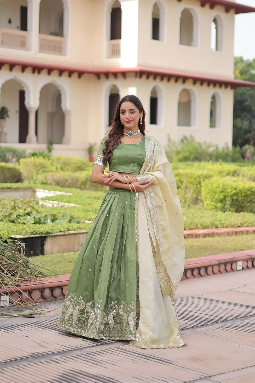 Gold Crush Embroidered Lehenga Set