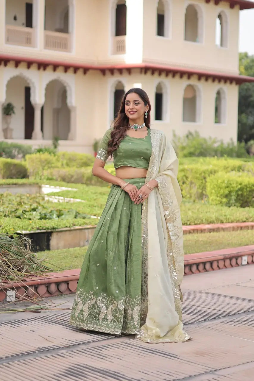 Gold Crush Embroidered Lehenga Set