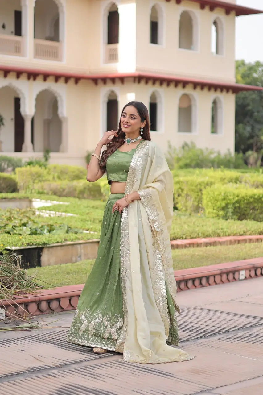 Gold Crush Embroidered Lehenga Set