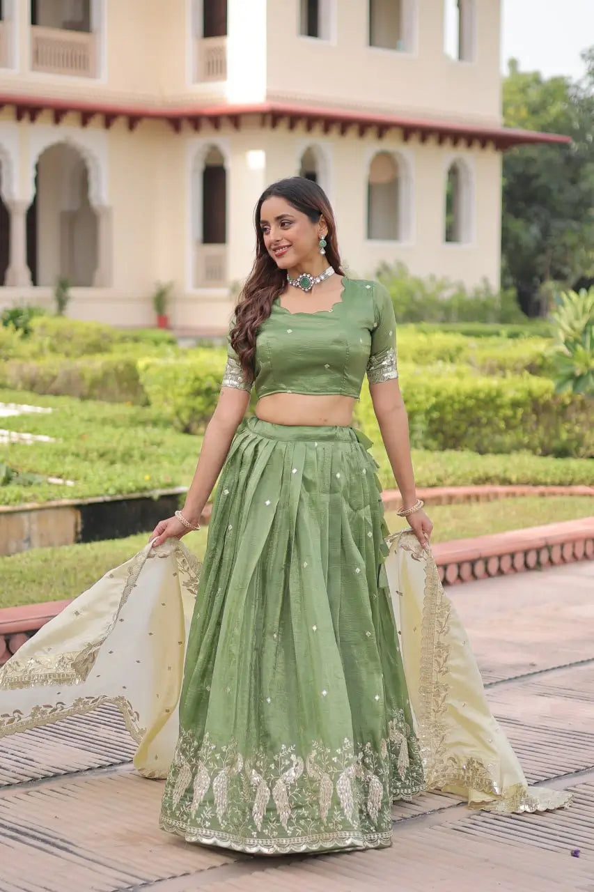 Gold Crush Embroidered Lehenga Set