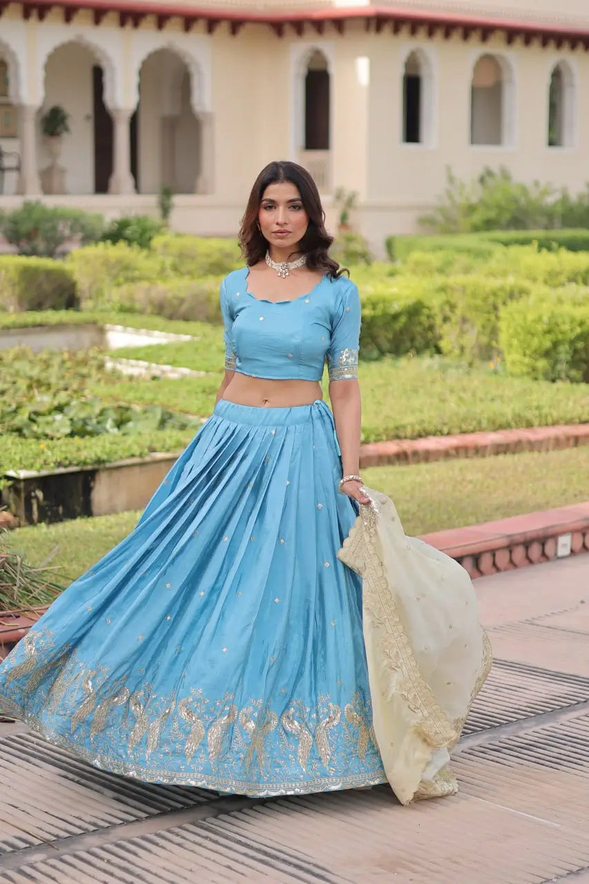 Gold Crush Embroidered Lehenga Set