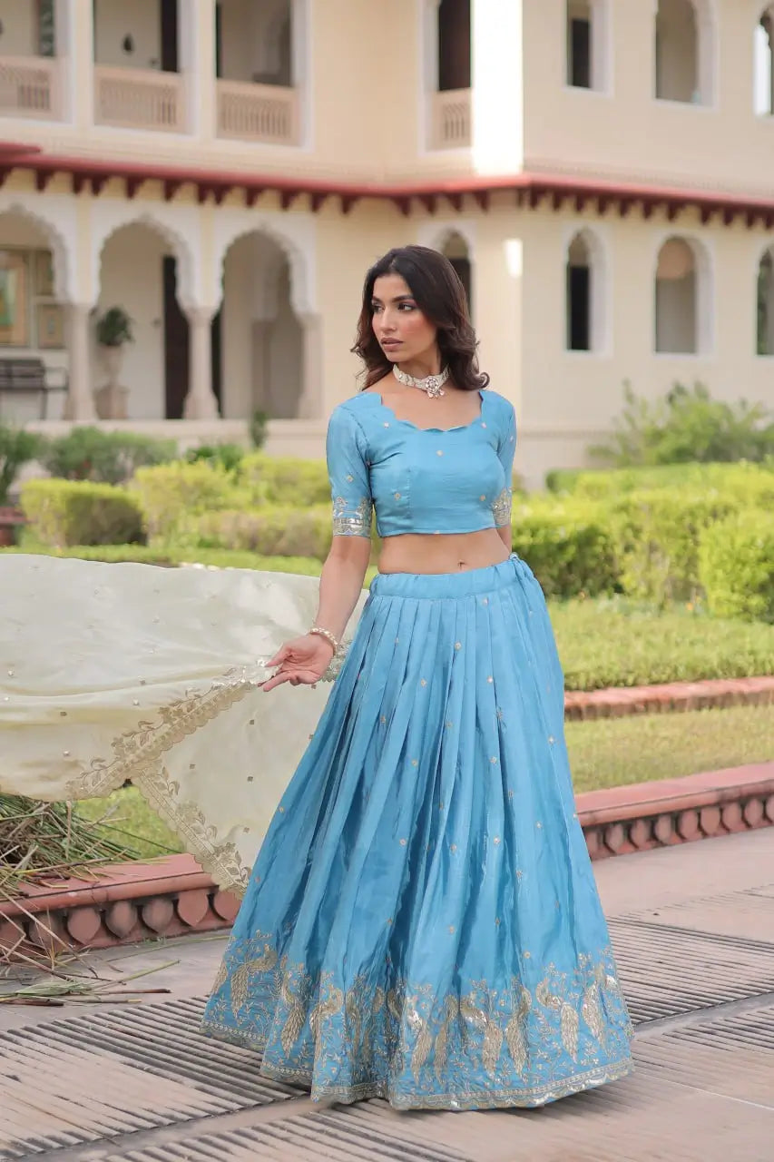 Gold Crush Embroidered Lehenga Set