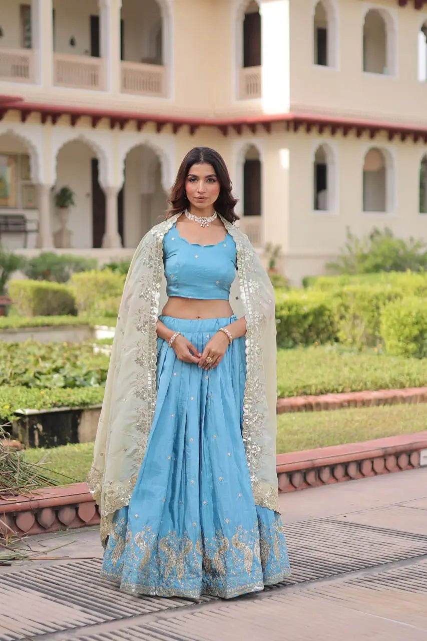 Gold Crush Embroidered Lehenga Set