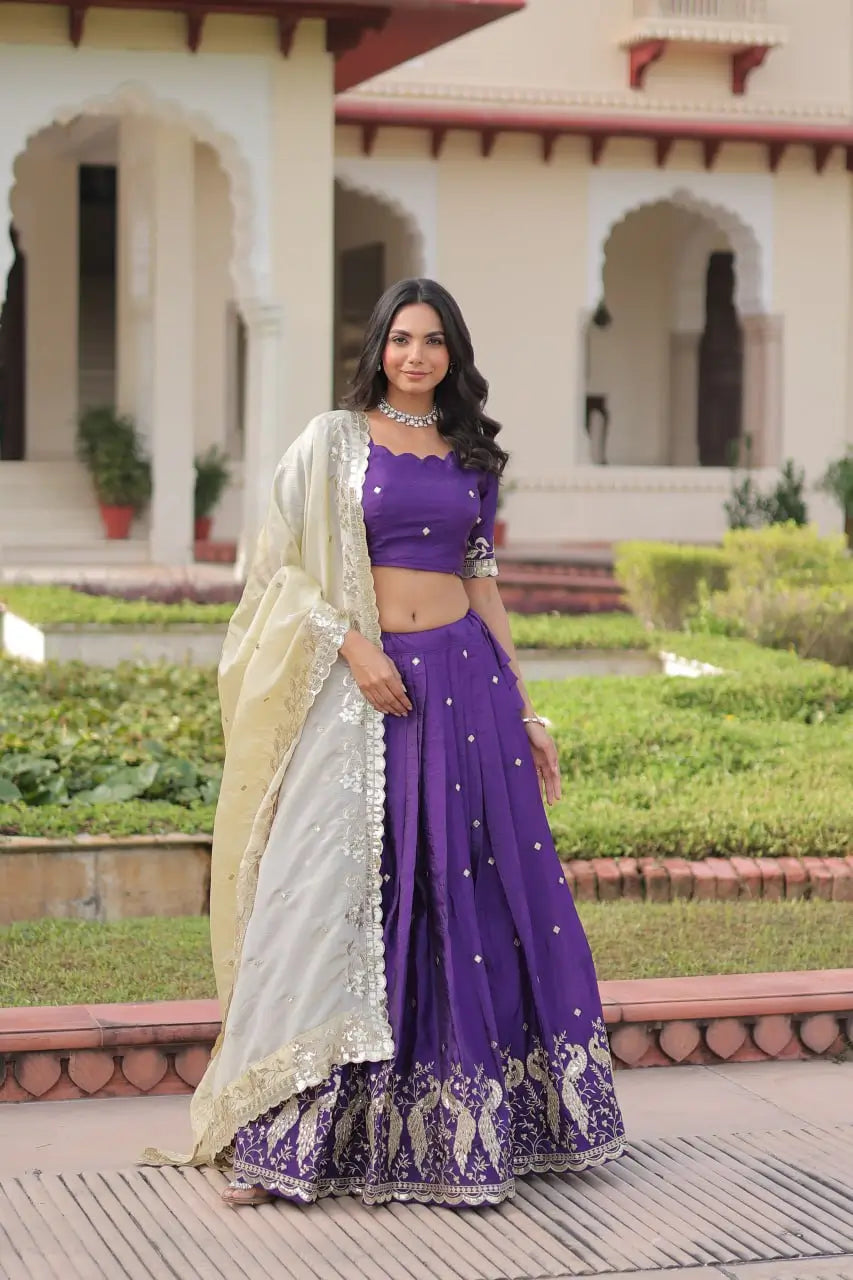Gold Crush Embroidered Lehenga Set