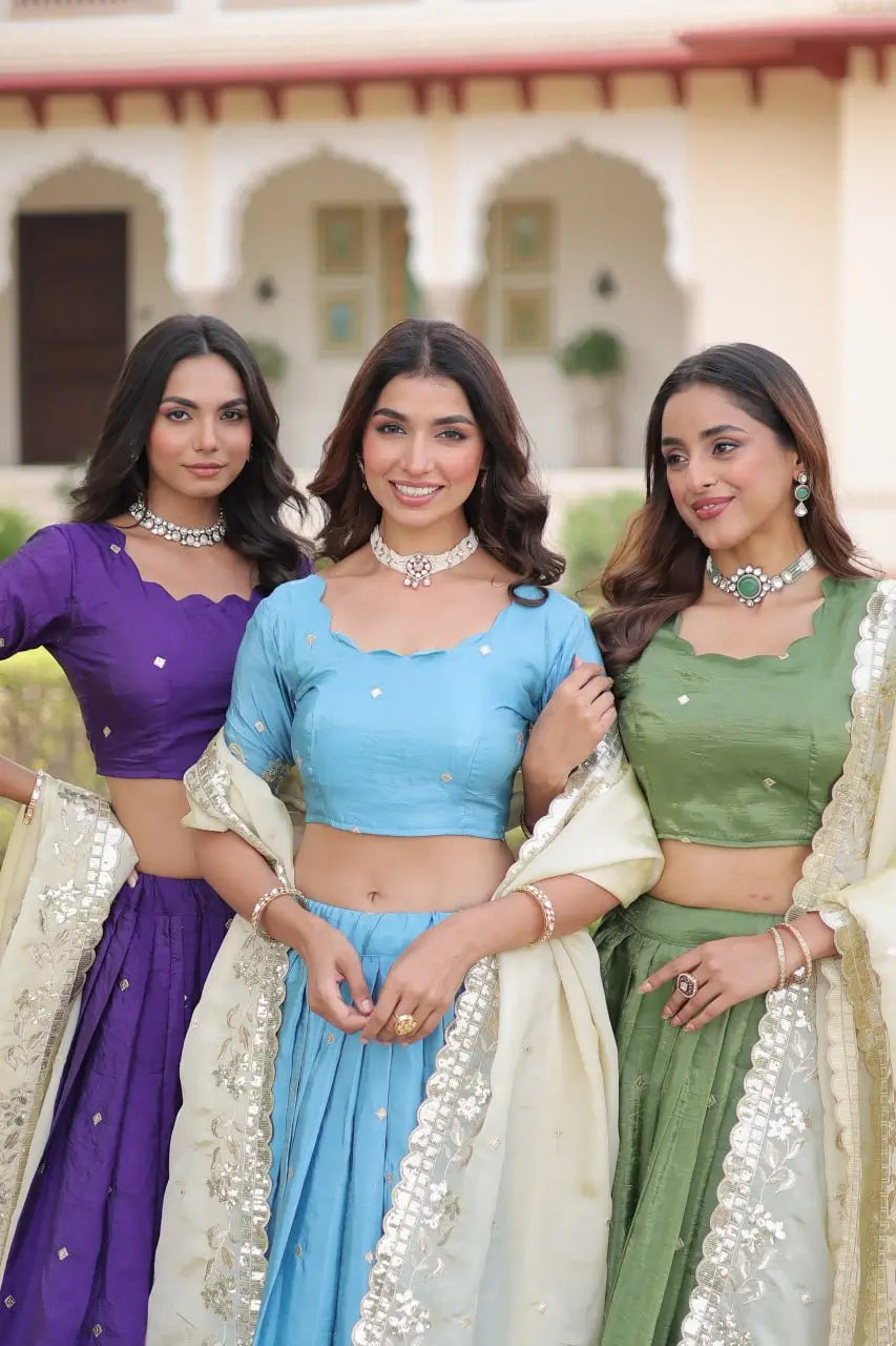 Gold Crush Embroidered Lehenga Set