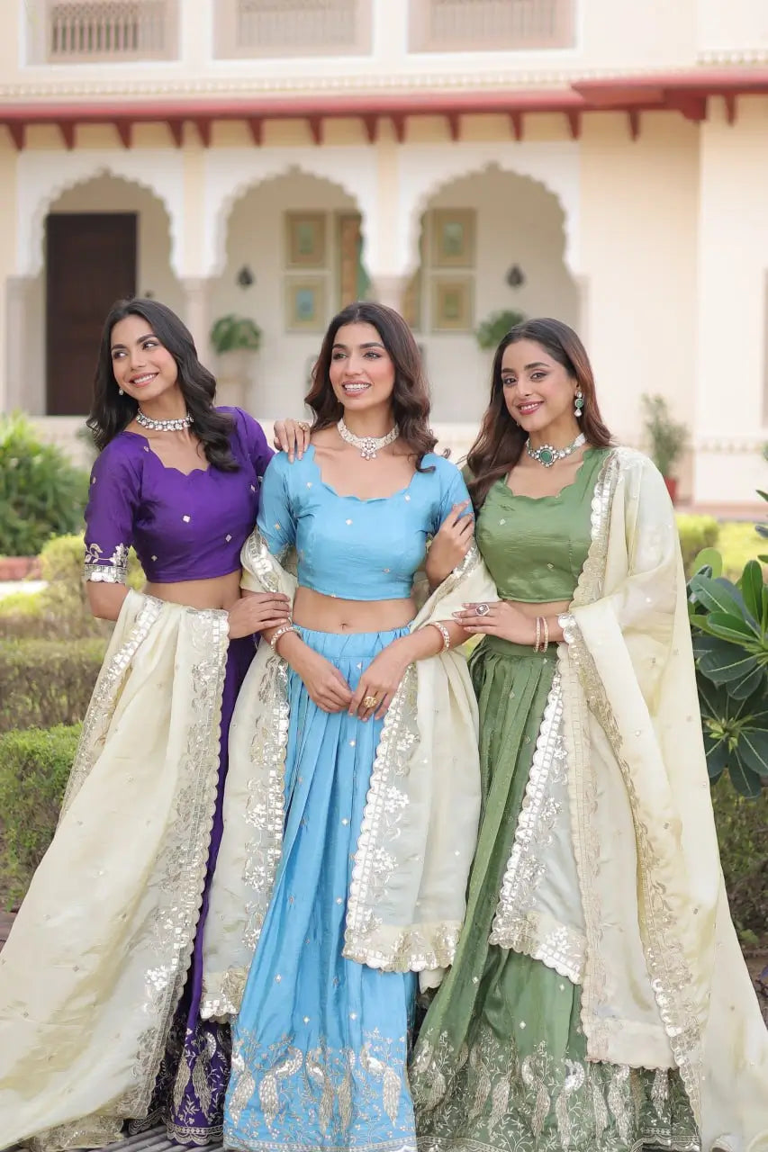 Gold Crush Embroidered Lehenga Set