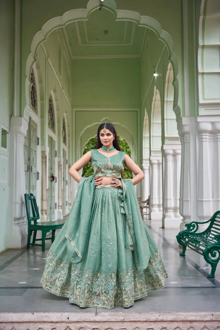 Gold Crush Embroidered Lehenga Set