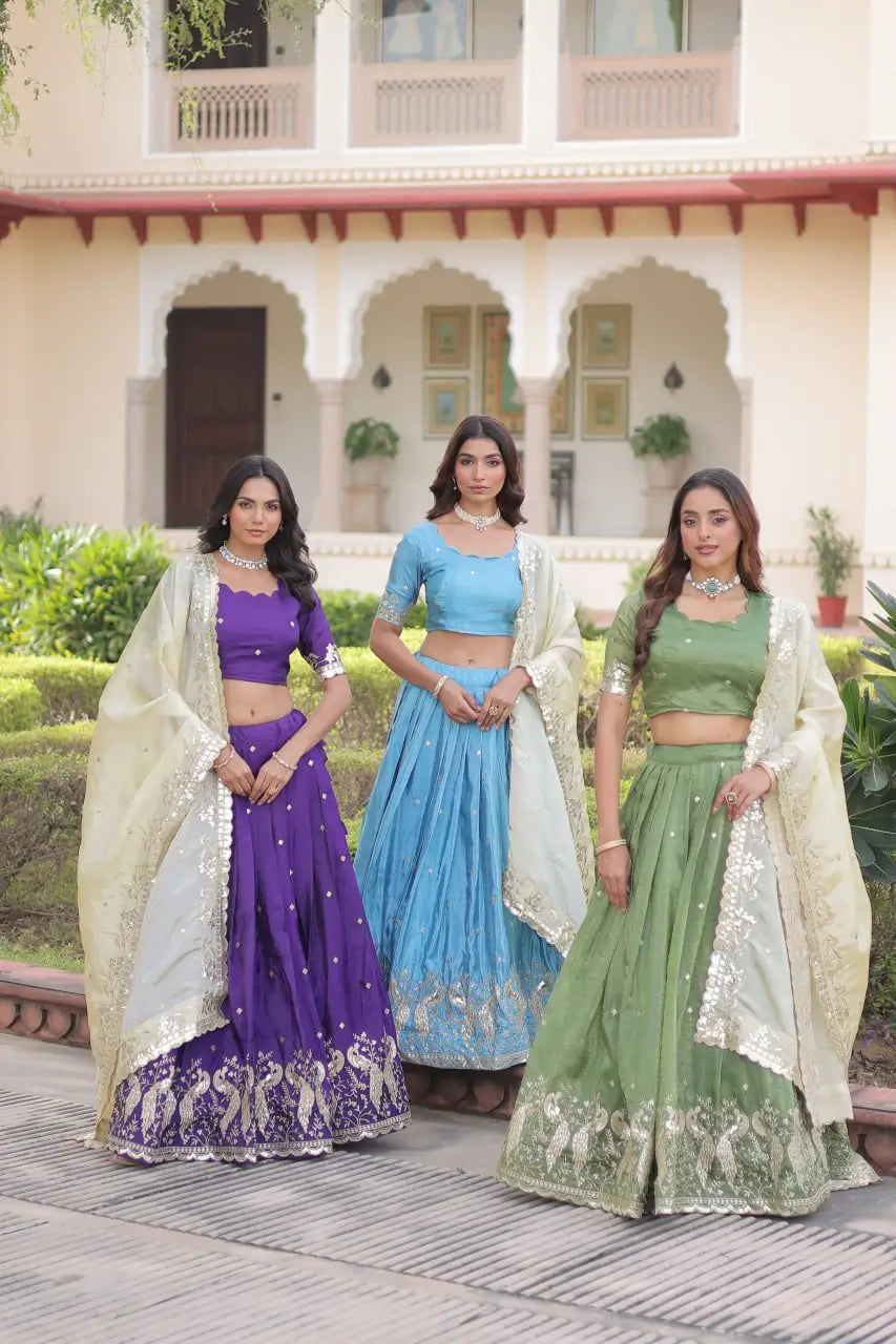 Gold Crush Embroidered Lehenga Set