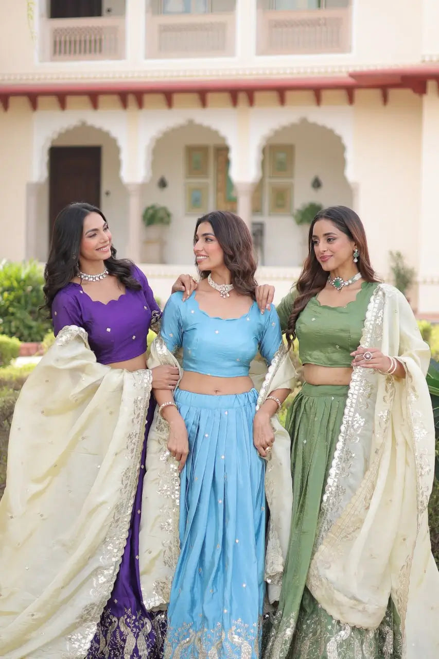 Gold Crush Embroidered Lehenga Set