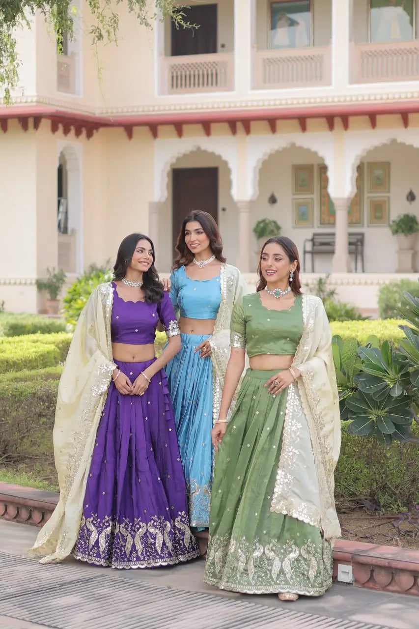 Gold Crush Embroidered Lehenga Set