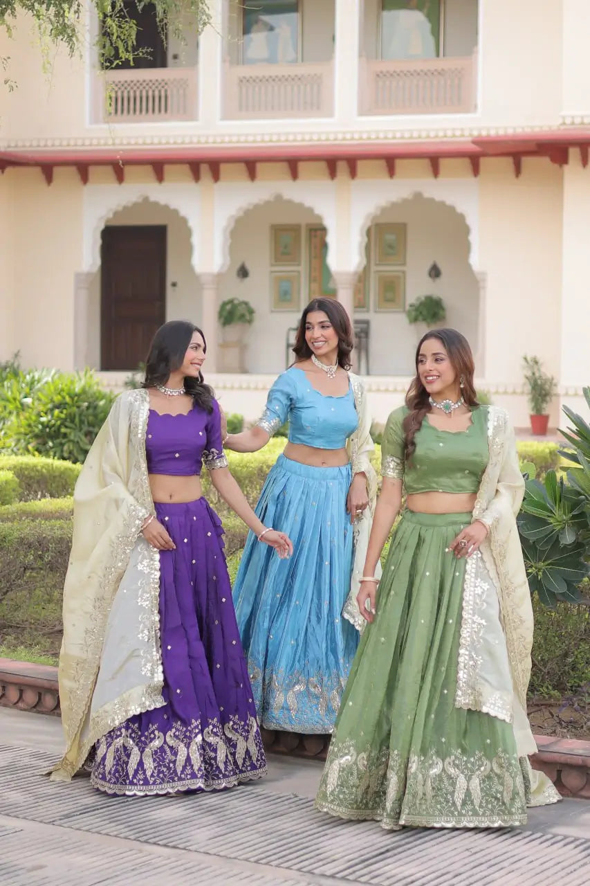 Gold Crush Embroidered Lehenga Set