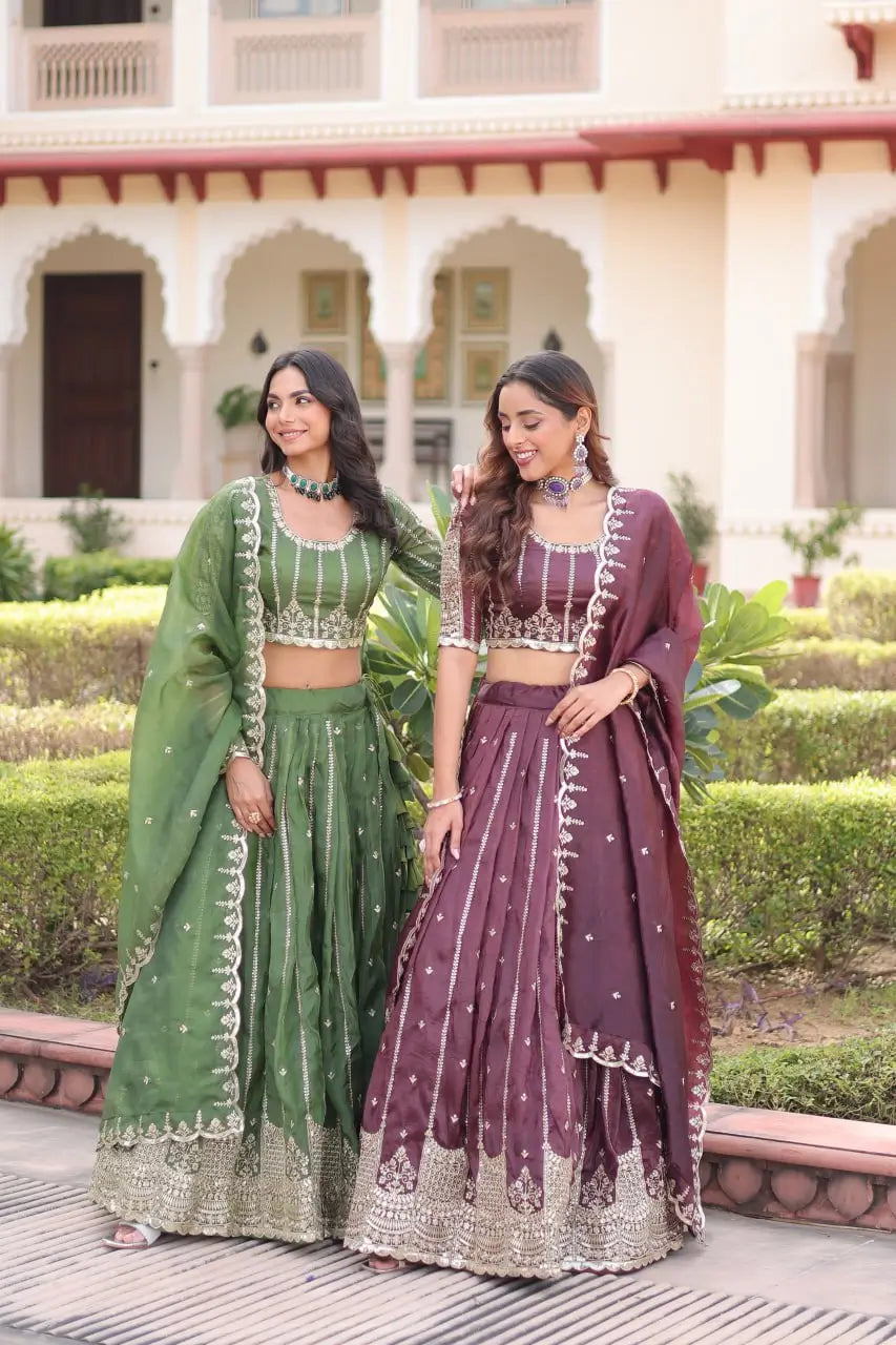 Gold Crush Embroidered Lehenga Set