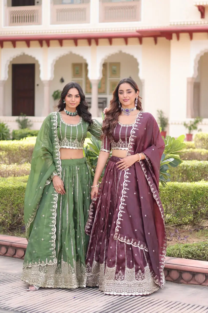 Gold Crush Embroidered Lehenga Set