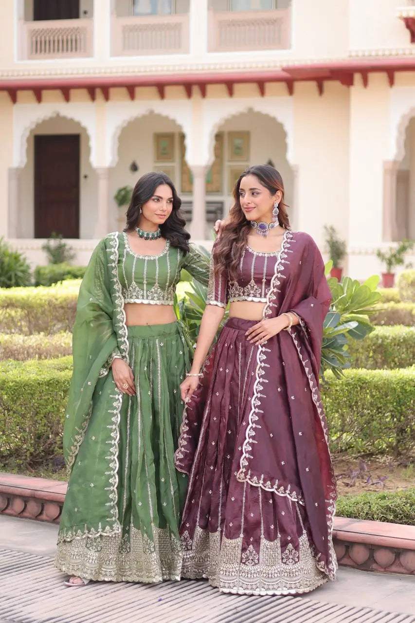 Gold Crush Embroidered Lehenga Set