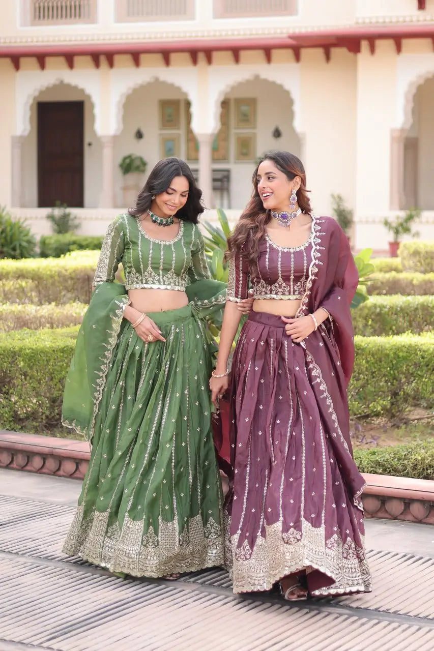 Gold Crush Embroidered Lehenga Set