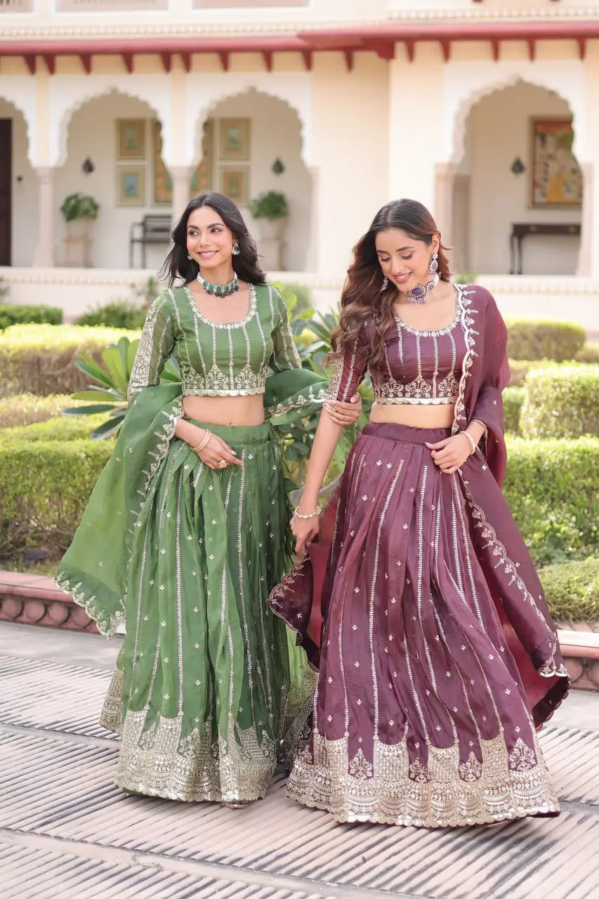 Gold Crush Embroidered Lehenga Set