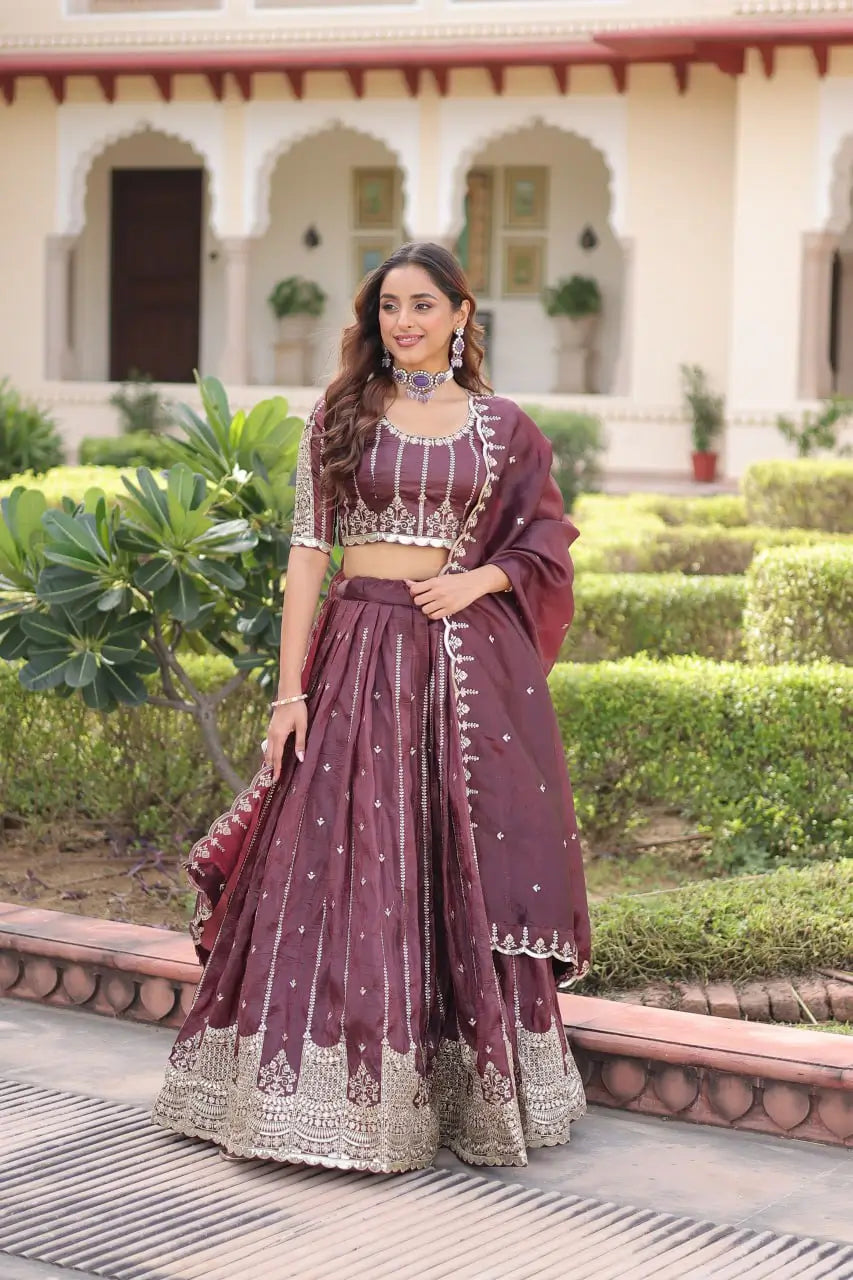 Gold Crush Embroidered Lehenga Set