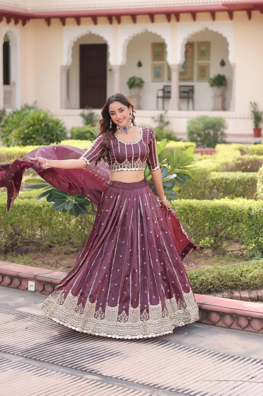 Gold Crush Embroidered Lehenga Set