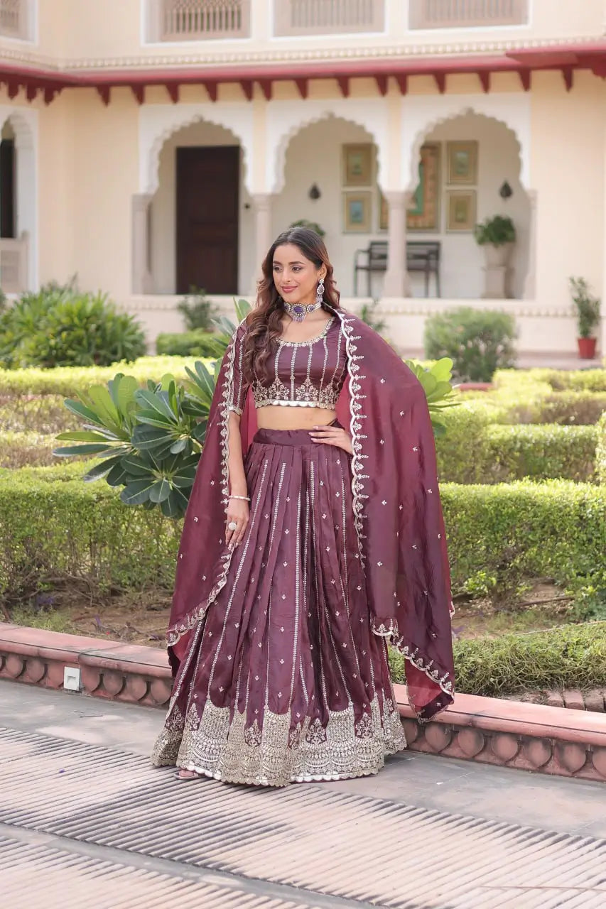 Gold Crush Embroidered Lehenga Set