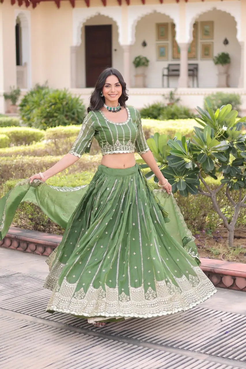 Gold Crush Embroidered Lehenga Set