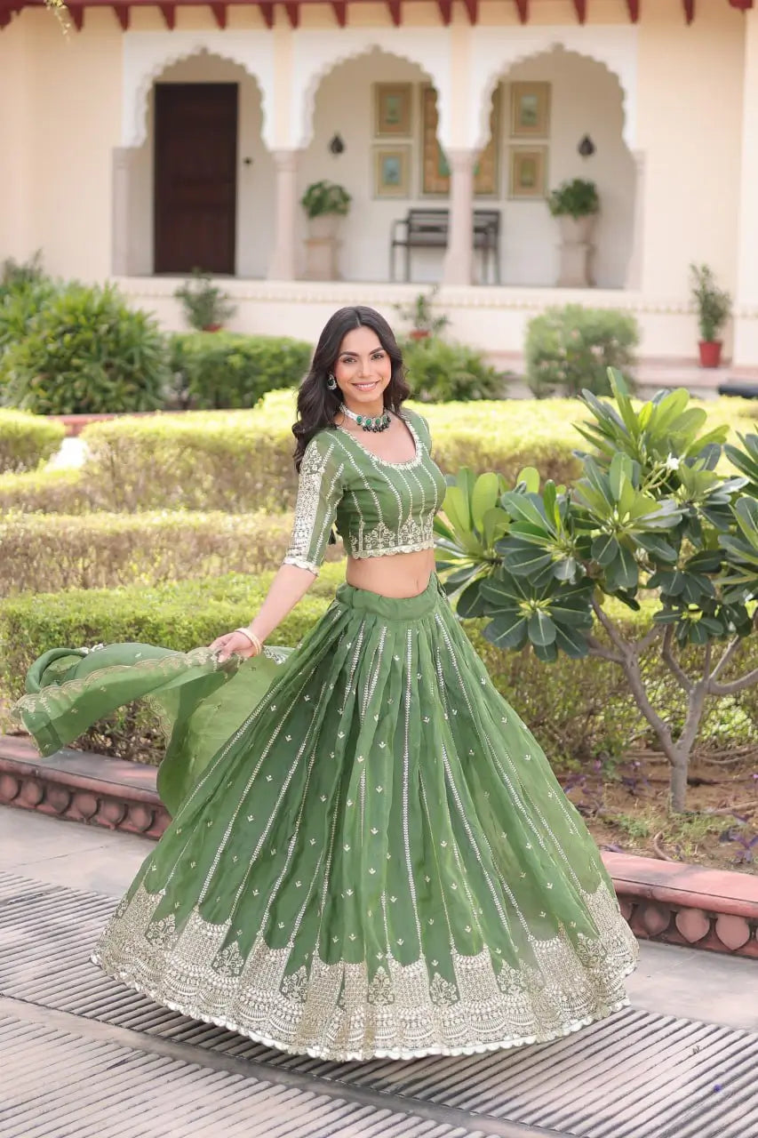 Gold Crush Embroidered Lehenga Set