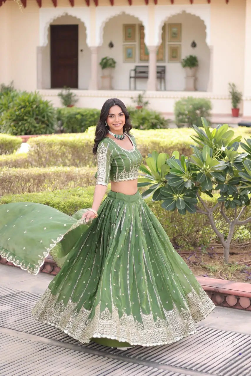 Gold Crush Embroidered Lehenga Set