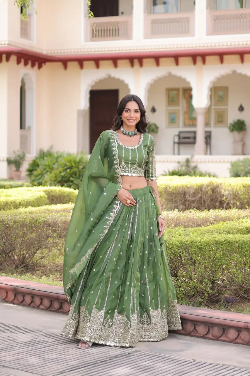 Gold Crush Embroidered Lehenga Set