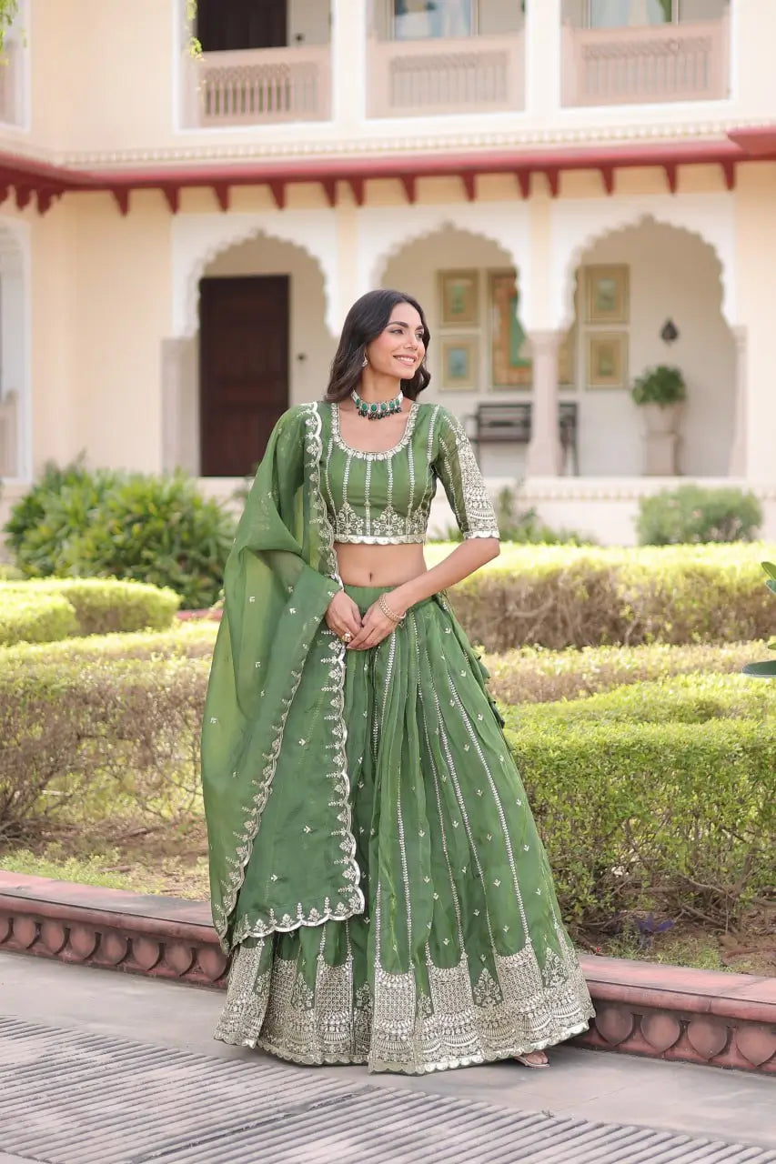 Gold Crush Embroidered Lehenga Set