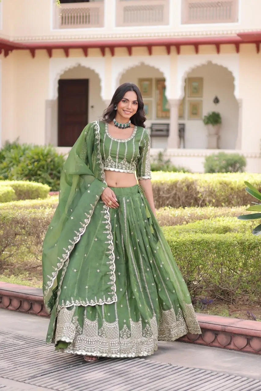 Gold Crush Embroidered Lehenga Set
