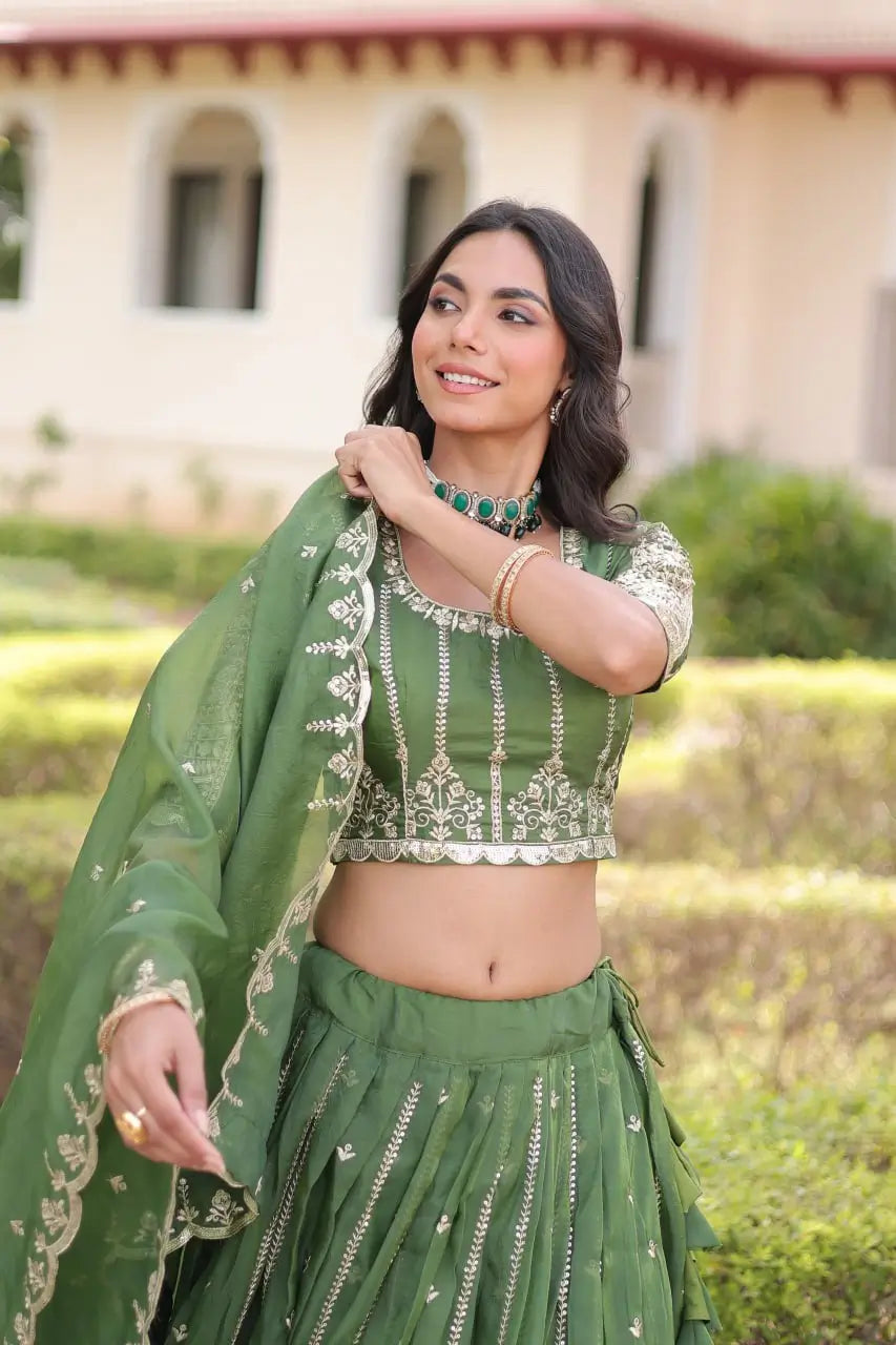 Gold Crush Embroidered Lehenga Set