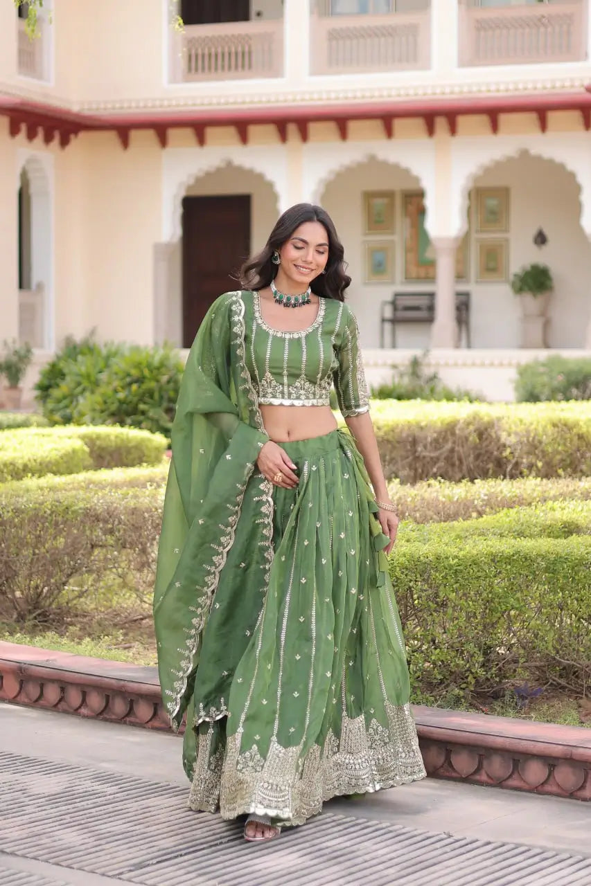 Gold Crush Embroidered Lehenga Set