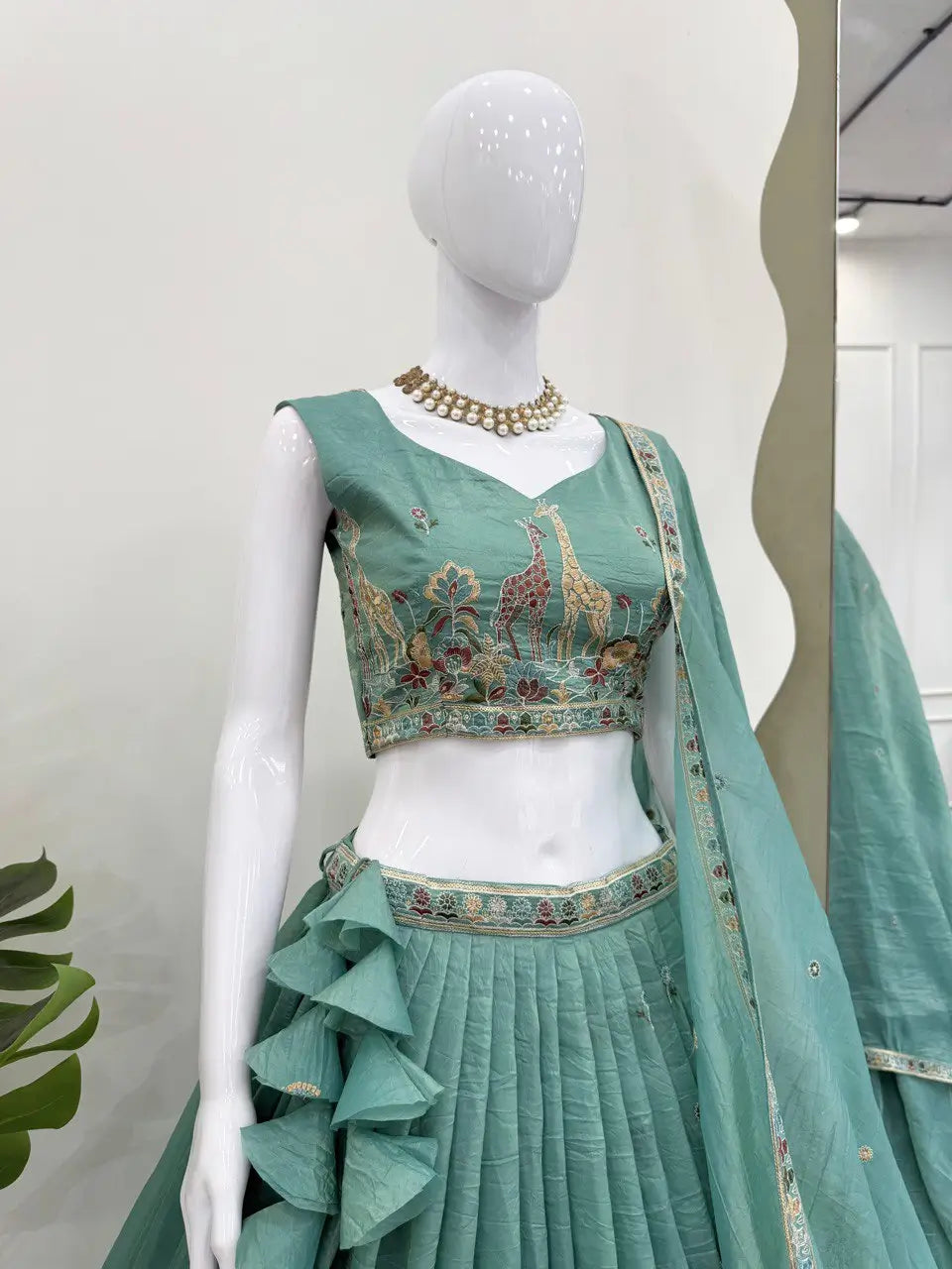 Gold Crush Embroidered Lehenga Set