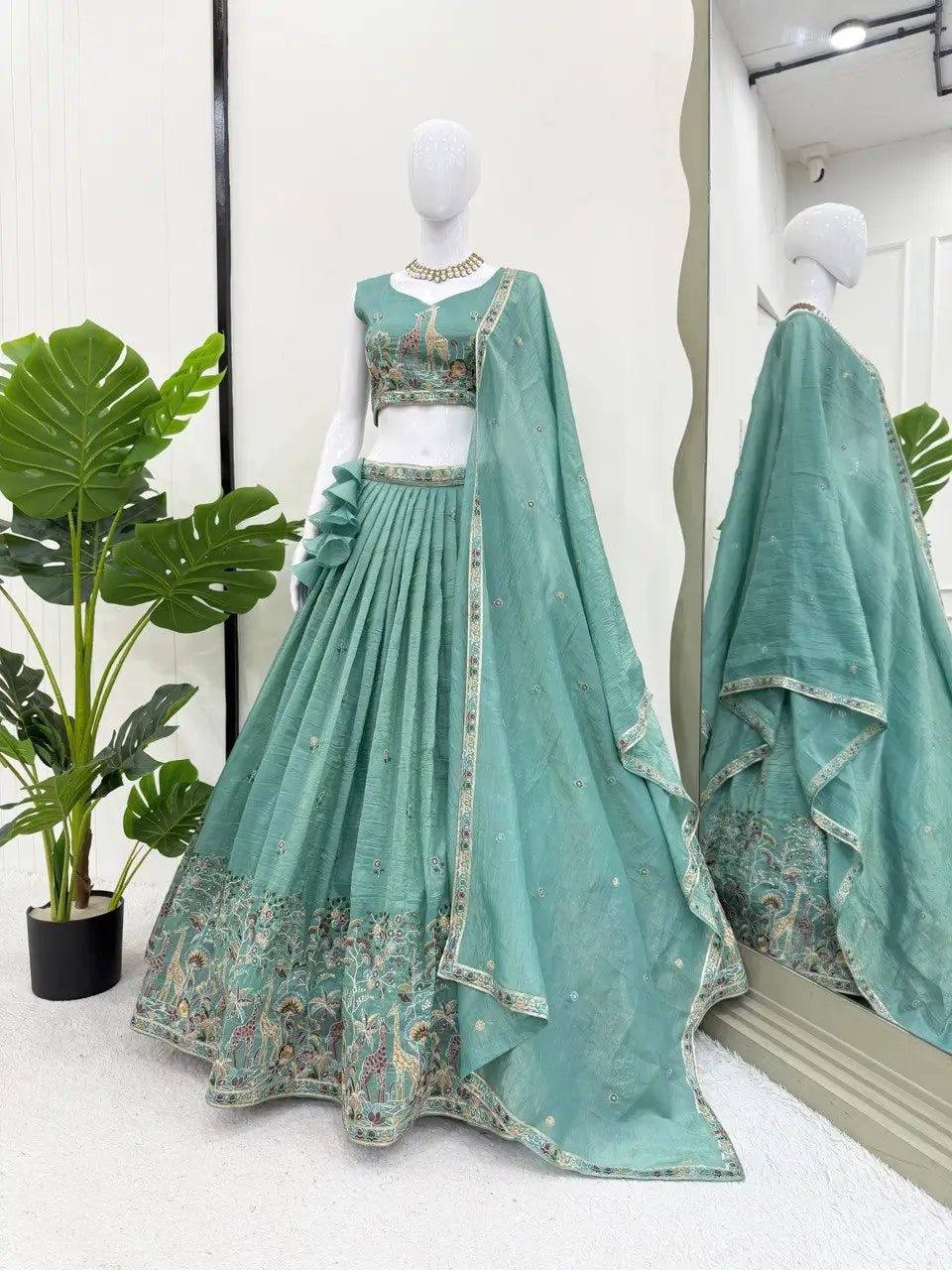 Gold Crush Embroidered Lehenga Set
