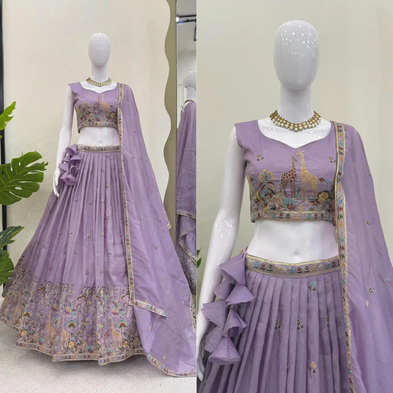Gold Crush Embroidered Lehenga Set