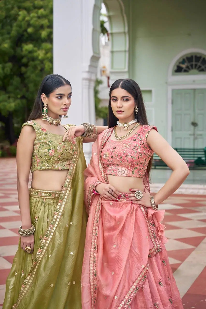 Gold Crush Embroidered Lehenga Set