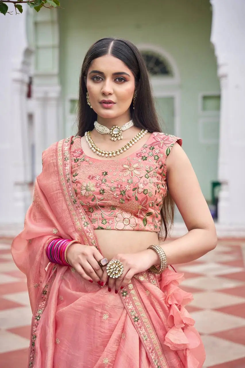 Gold Crush Embroidered Lehenga Set