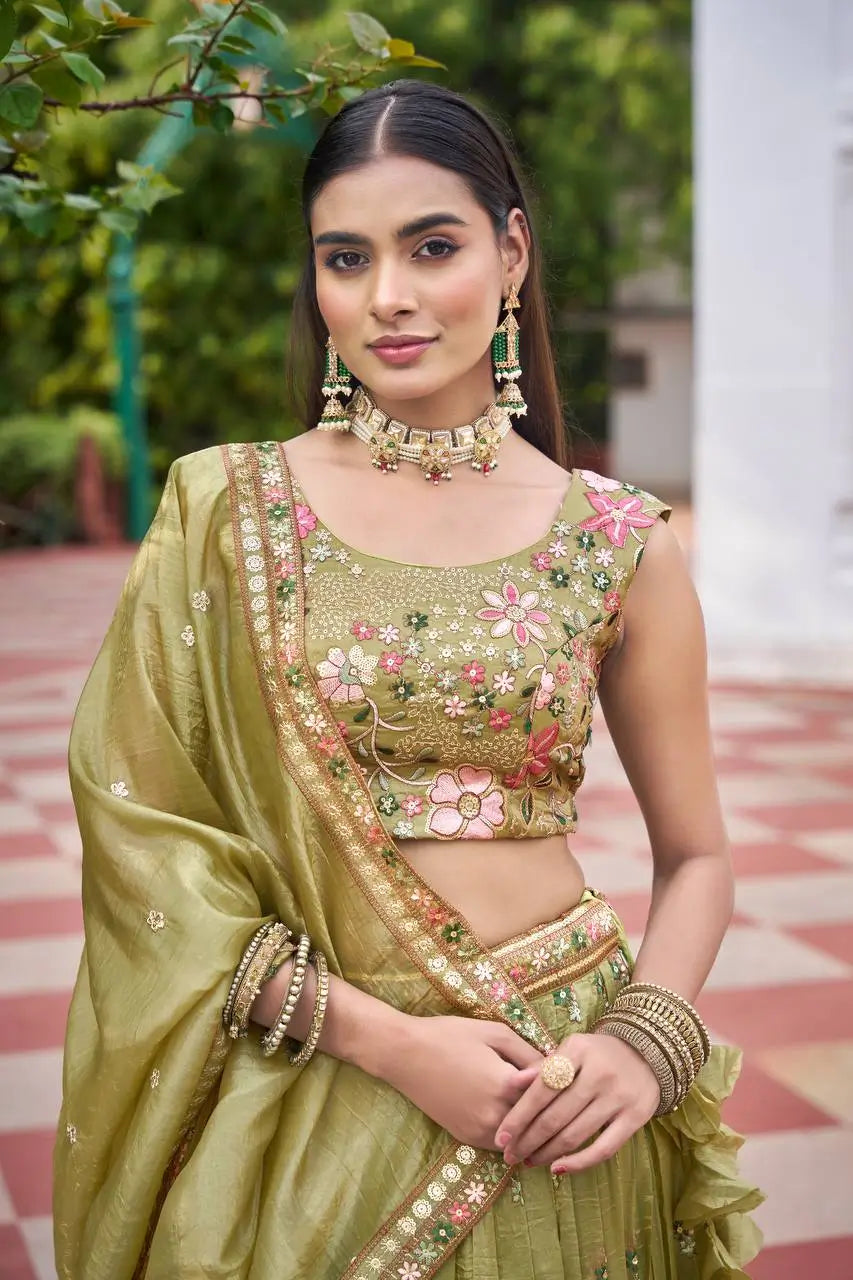 Gold Crush Embroidered Lehenga Set