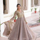 Golden Elegance Embroidered Anarkali Gown with Dupatta for Festive and Wedding Wear
