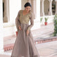Golden Elegance Embroidered Anarkali Gown with Dupatta for Festive and Wedding Wear