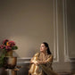 Golden Fendy Silk Embroidered Salwar Suit Set